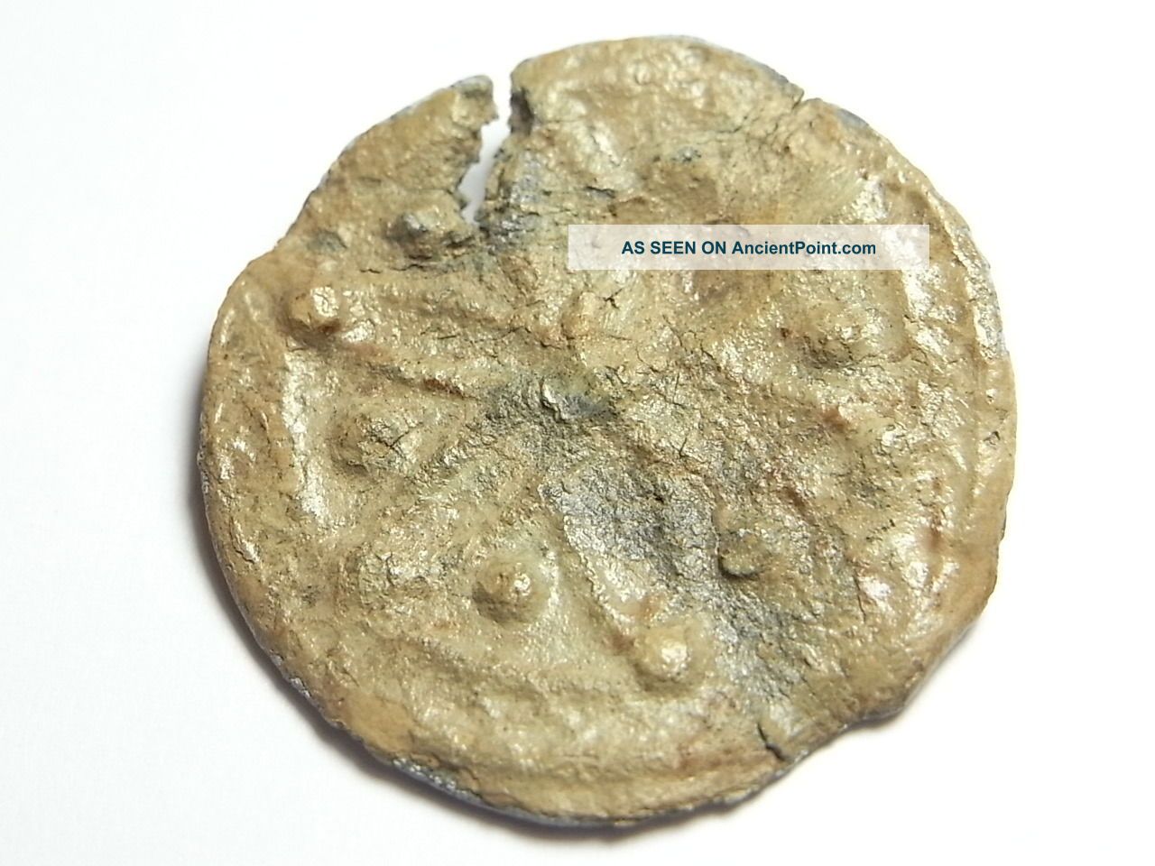 British Found Uncleaned Medieval Lead Alloy Disc Pilgrims Badge.  (a263) British photo