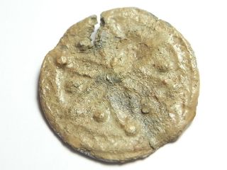 British Found Uncleaned Medieval Lead Alloy Disc Pilgrims Badge.  (a263) photo