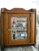 Antique Oak Medicine Cabinet Beveled Mirror &towel Bar Unknown photo 1