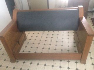 3 Piece Oak Mission Style: Straight Chair,  Rocker,  3 Quarter Sofa Bed photo