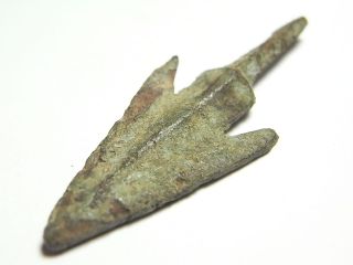 Uncleaned Ancient Roman 1st Century Ad Barbed War Arrowhead (a705b) photo