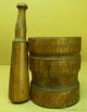 Early 19th Century Antique Lignum Vitae Wood Chemist Pharmacist Mortar & Pestle Mortar & Pestles photo 5