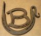 Antique Hand Forged Horse Shoe Wall Hook Hanger W/ Letter B. Hooks & Brackets photo 3