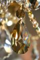 Vintage Bronze Gilt European Crystal Chandelier C.  1940 ' S Chandeliers, Fixtures, Sconces photo 3