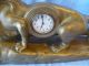 Antique Chalkware Lion Clock Art Deco 1920s Very Large 20 