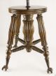 Hand Carved Antique Victorian Piano Stool With Glass Ball And Claw Feet - 1800-1899 photo 5