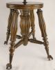 Hand Carved Antique Victorian Piano Stool With Glass Ball And Claw Feet - 1800-1899 photo 8