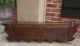 Antique French Carved Dark Oak Wall Shelf Hat Coat Rack Plate Shelf Brass Hooks 1900-1950 photo 11