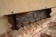Antique French Carved Dark Oak Wall Shelf Hat Coat Rack Plate Shelf Brass Hooks 1900-1950 photo 4