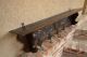 Antique French Carved Dark Oak Wall Shelf Hat Coat Rack Plate Shelf Brass Hooks 1900-1950 photo 5