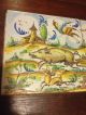 Rare Vintage Mission Arts & Crafts Tile End Side Lamp Coffee Table Hand Painted - 1900-1950 photo 9