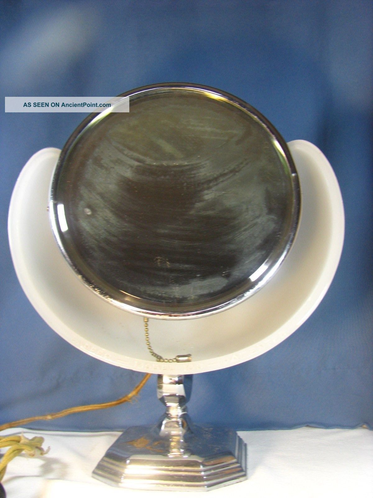 Metropolitian Art Deco Lighted Vanity / Shaving Mirror Lapeer Milk Glass Art Deco photo