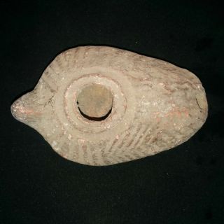 Ancient Roman Clay Oil Lamp Fine,  One Spout. photo