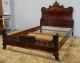 Fine 1930s Flame Mahogany Chinese Chippendale Pagoda Carved Full Double Bed 1900-1950 photo 1