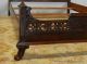 Fine 1930s Flame Mahogany Chinese Chippendale Pagoda Carved Full Double Bed 1900-1950 photo 4