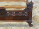 Fine 1930s Flame Mahogany Chinese Chippendale Pagoda Carved Full Double Bed 1900-1950 photo 6
