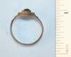 Old Antique Medieval Bronze Finger Ring With Colored Green Glass Inlay (ma09) Roman photo 2