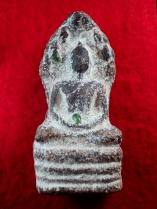 Rare And Old Thai Buddha Amulet Phra Nakprok Kru Na Doon 100 photo
