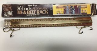 Vintage Swank Wooden Tie Belt Rack Mid - Century Modern Organizer Mad Men Style photo