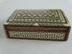 Lovely Detailed Marquetry Mother Of Pearl Inlayed Box Ceylon Mid 20thc Boxes photo 9