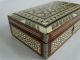 Lovely Detailed Marquetry Mother Of Pearl Inlayed Box Ceylon Mid 20thc Boxes photo 5