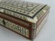 Lovely Detailed Marquetry Mother Of Pearl Inlayed Box Ceylon Mid 20thc Boxes photo 6
