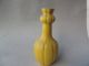 Yello Rare Chinese Porcelain Garlic Thin Slice Open Bottle Vases photo 4