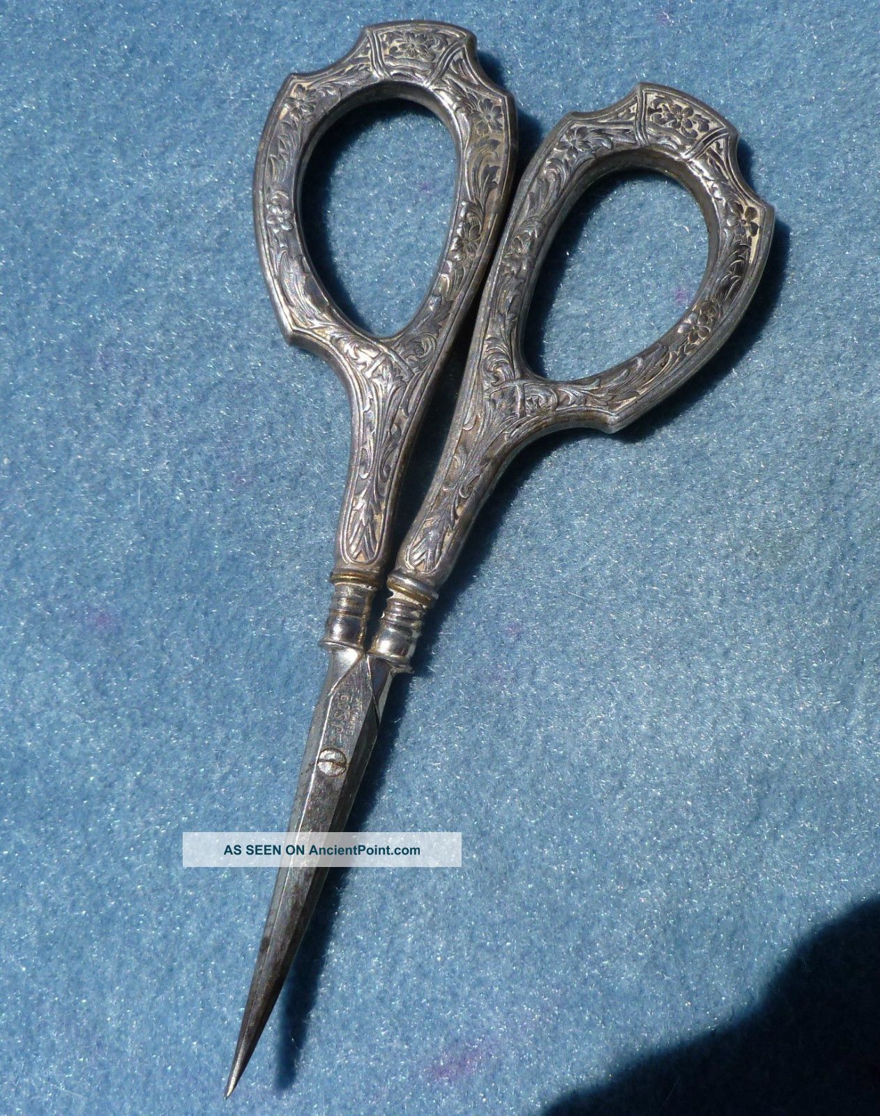Antique Fancy Silver Handle Scissors Js Co Germany Tools, Scissors & Measures photo