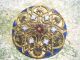 Antique Large Ornate Brass Victorian French Enameled 7 Color Fancy Design Button Buttons photo 1