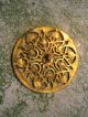 Antique Large Ornate Brass Victorian French Enameled 7 Color Fancy Design Button Buttons photo 2