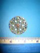 Antique Large Ornate Brass Victorian French Enameled 7 Color Fancy Design Button Buttons photo 4
