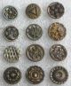 Floral 25pc 1800 ' S Austrian Tinies Victorian Antique Metal Picture Buttons Vgc Buttons photo 4
