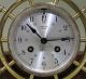 Vintage German Salem 8 - Day Jeweled Ships Bell Wheel Clock W/ Wood Stand Clocks photo 4