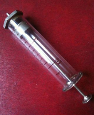 Antique,  Ussr Russian Medicine (medical,  Pharmacy) Syringe - Glas And Metal Rare photo