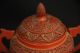 Chinese Wood Carved Vermillion Lacquer Lid Jar Container/vessel Tsuishu Style Other photo 3