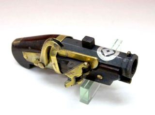 1413 Japanese Edo Antique Teppo Gun Netsuke Miniature Matchlock Short Barrel photo