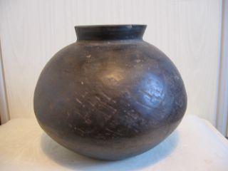 Persian Caspian Sea Burnished Dark Grey Pottery Jar,  C.  1200 - 800 Bc photo