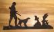 Antique Tin Sheet Metal Weather Vane Hunter Gun Dog Folk Art Silhouette Cut Out Primitives photo 2