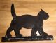 Antique Tin Sheet Metal Weather Vane Black Cat Folk Art Silhouette Cut Out Large Primitives photo 2