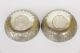 Antique Pair Persian Islamic Solid Silver Wine Taster Dinar Coin Bowls Dish 104g Middle East photo 5