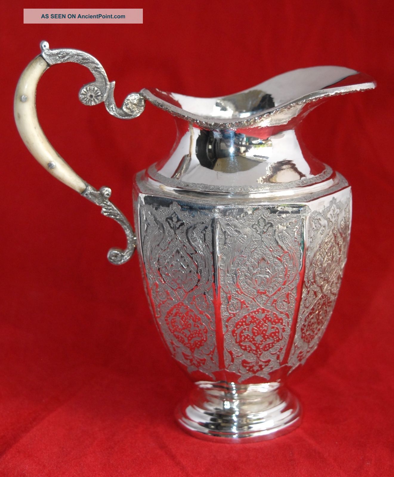 Impressive Antique Persian/middle Eastern Silver Jug/creamer - Base Hallmarked Sterling Silver (.925) photo