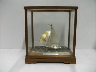 The Silver Sailboat Of The Most Wonderful Japan.  A Japanese Antique. photo