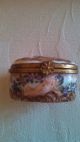 Porcelain Trinket Box Marked France.  Unusual With Cherubs/babies? Boxes photo 1