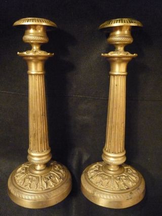 Candleholders,  Bronze,  Era 19th - French Antique photo