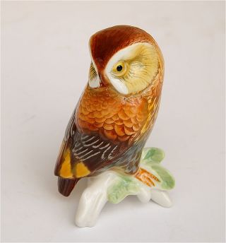Karl Ens - Owl,  Porcelain Figurine.  Signed Windmill Mark.  Thuringen photo