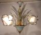 Vintage Elegant Art Glass Chandelier Ceiling Light Fixture Lamp W Glass Shades Chandeliers, Fixtures, Sconces photo 1