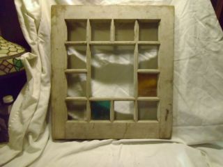 Antique Window Frame,  Sash,  Rare Small Size,  13 Panes,  18 