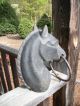 Antique Heavy Cast Iron Horse Head Hitching Post Topper Columns & Posts photo 1
