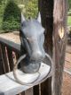 Antique Heavy Cast Iron Horse Head Hitching Post Topper Columns & Posts photo 2