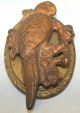 Old Antique Figural Cast Iron Parrot Bird Door Knocker Door Bells & Knockers photo 5